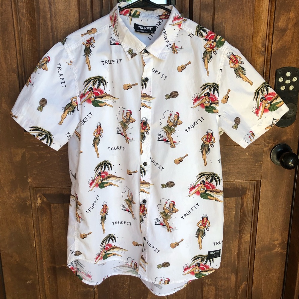 Mens trukfit tropical shirt medium